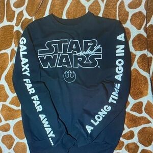 Star Wars Black Crewneck Sweater with Iconic Text